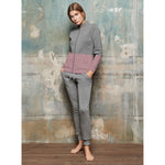 Tuta donna invernale Laura Biagiotti 96465 cotone felpato aperta grigio /petalo