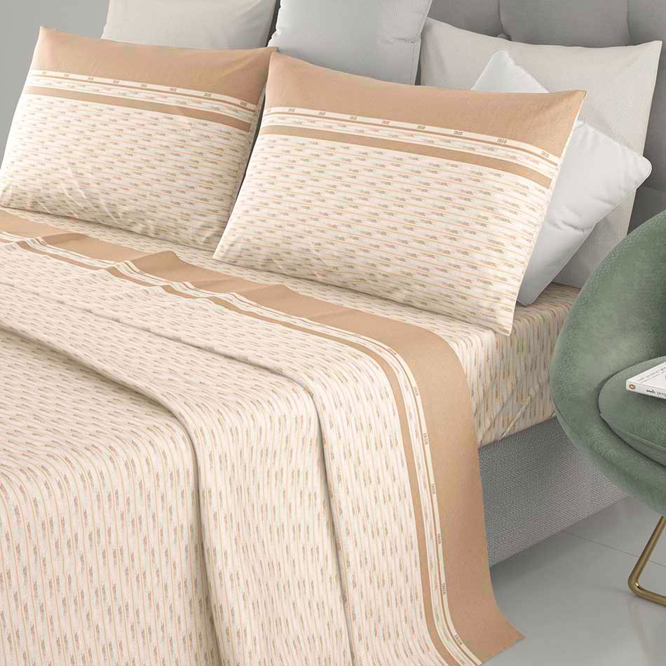 Completo letto 100% cotone Irge Ginevra fantasia Amabel oro