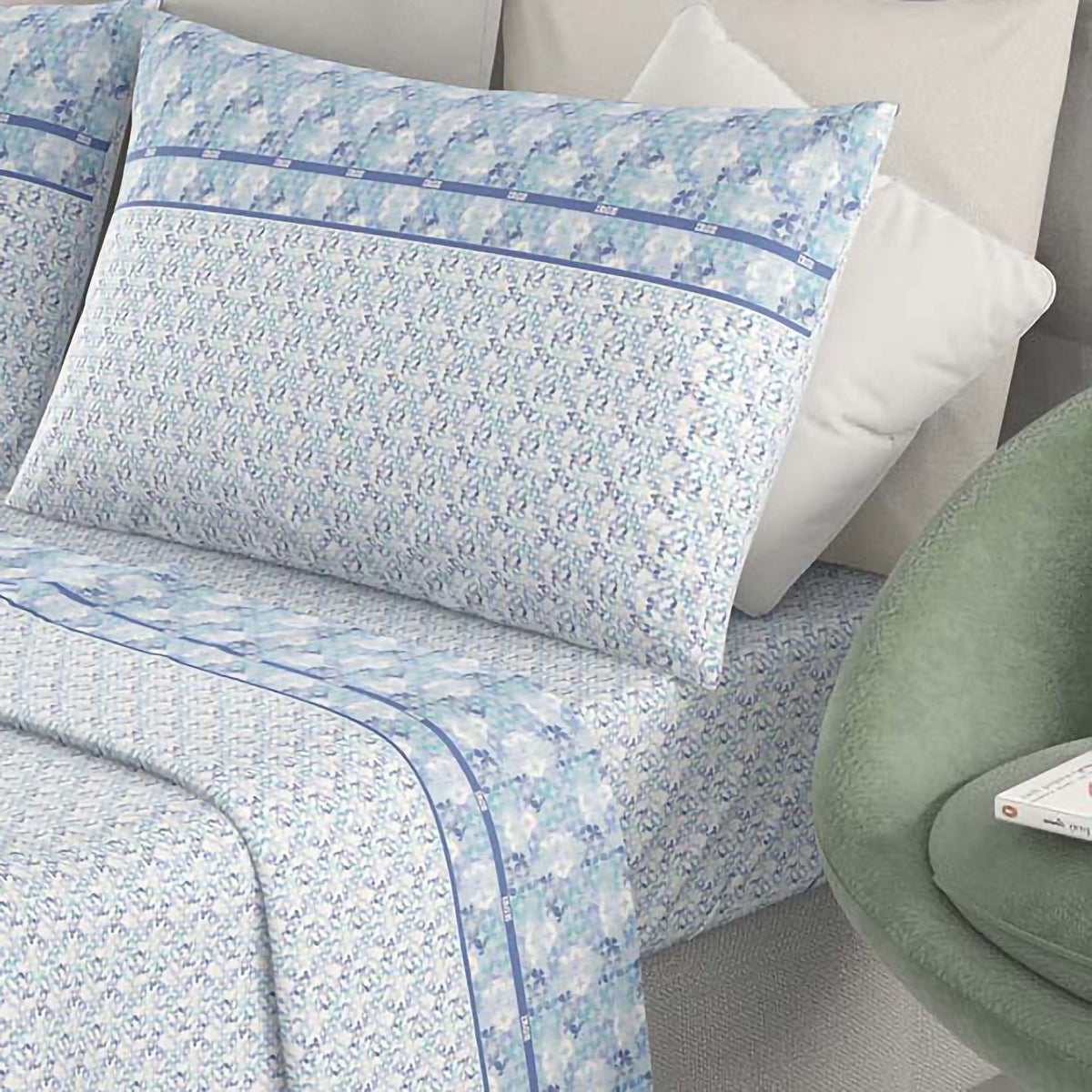 Completo letto in puro cotone 100% Irge Ginevra Missoni