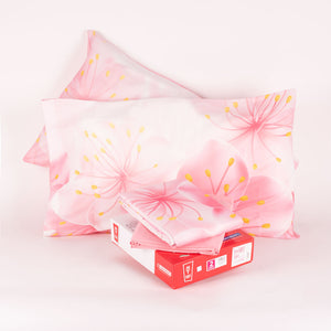 Lenzuola letto matrimoniale Biancaluna set lenzuola + due federe Dida fiori rosa