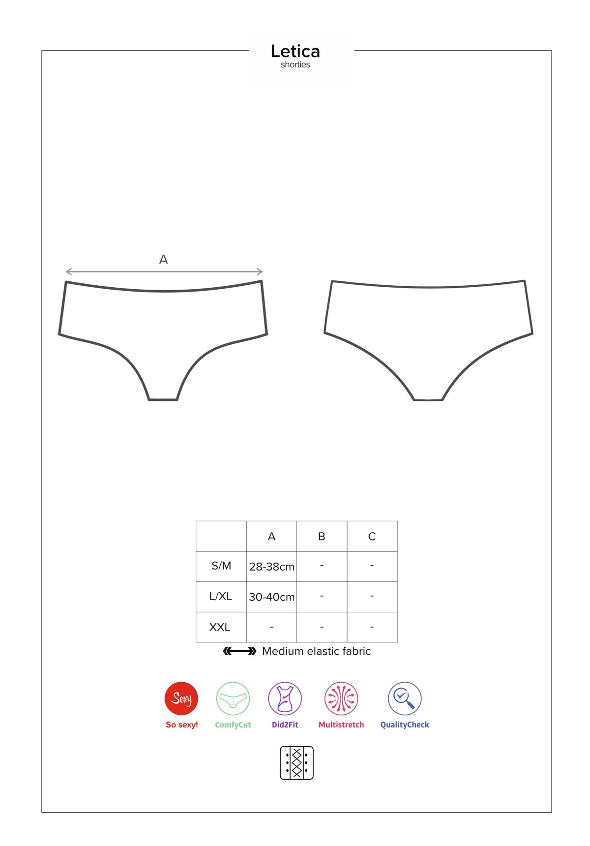 Sexy culotte short Obsessive letica shorties in pizzo nero