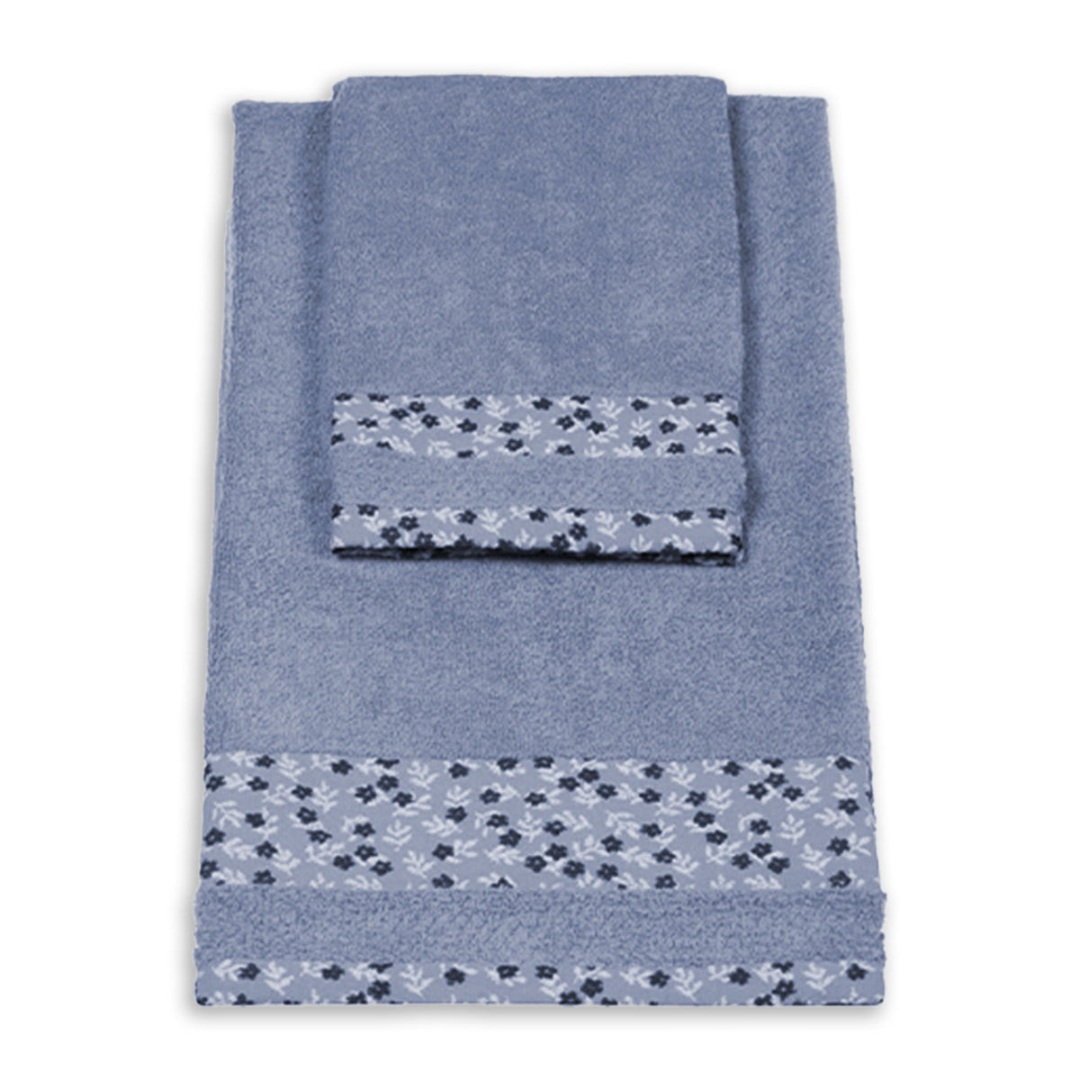 Vingi set asciugamani viso + ospite cotone Liriana azzurro