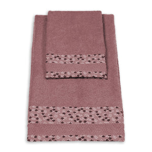 Vingi set asciugamani viso + ospite cotone Liriana bordeaux