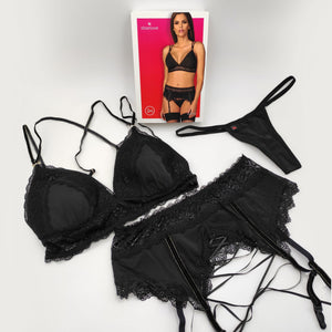 Sexy set reggiseno reggicalze e perizoma Lolitte Obsessive