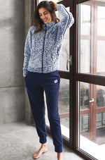 Pigiama tuta donna Lotto la3019 in pile invernale blu