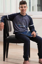 Pigiama da bambino Lotto lp7007 in cotone estivo jeans