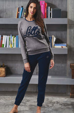 Pigiama donna tuta Lotto lp1011 invernale caldo cotone grigio
