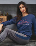 Pigiama tuta donna Lotto lp1014 blu invernale caldo cotone