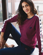 Pigiama donna tuta Lotto lp1015 invernale in caldo cotone bordeaux