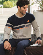 Pigiama da uomo Lotto lp4035 in cotone estivo grigio