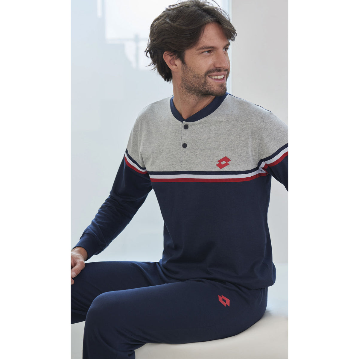 Pigiama uomo Lotto LP4052 cotone blu