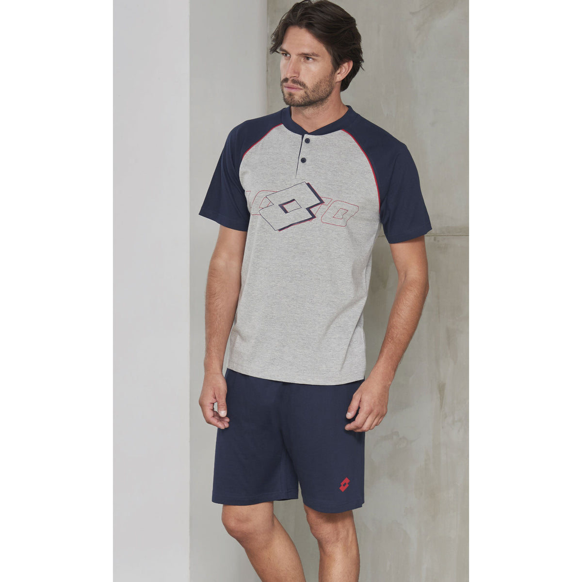 Pigiama uomo lotto LP5071 corto cotone grigio melange