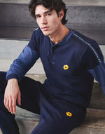 Pigiama uomo tuta Lotto lp6024 in caldo cotone invernale blu