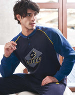 Pigiama tuta uomo invernale Lotto lp6026 blu in caldo cotone