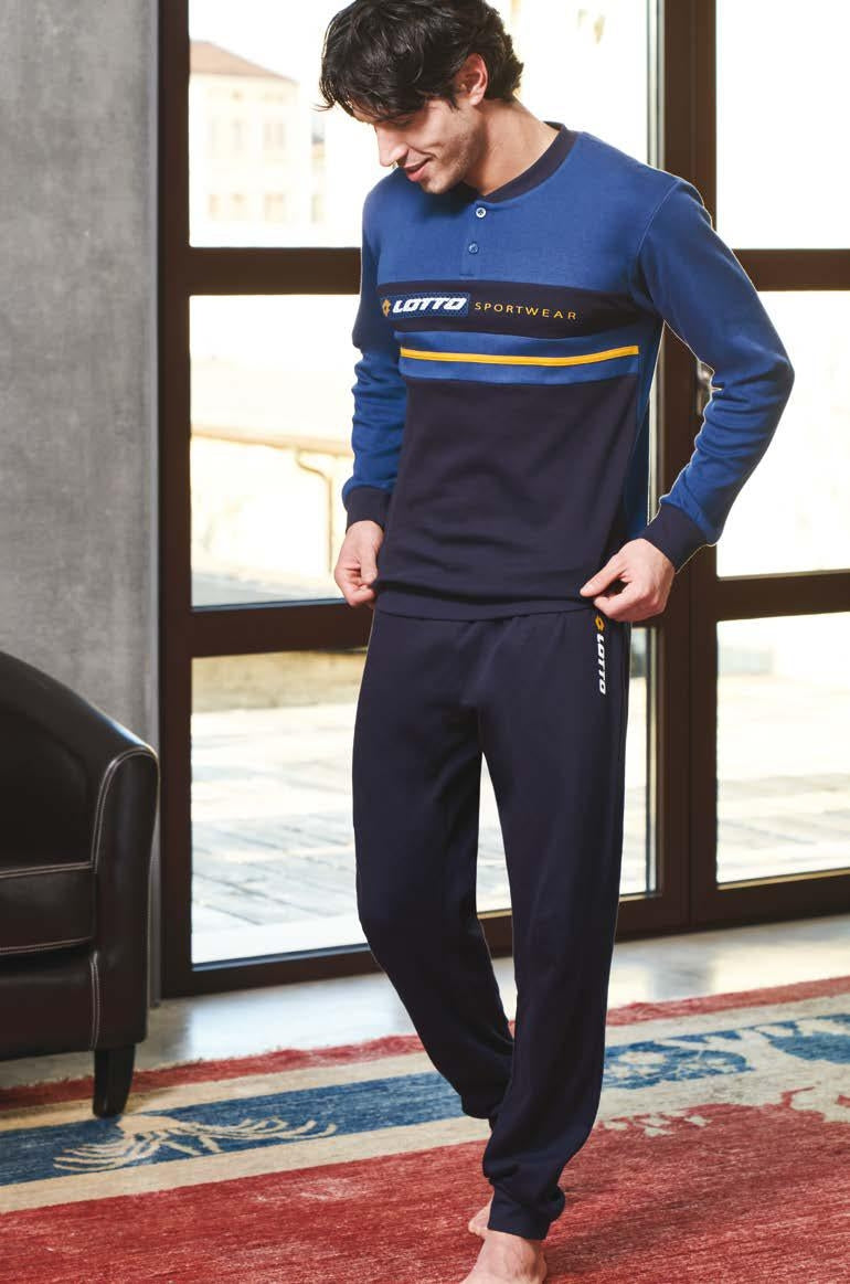 Pigiama tuta uomo invernale Lotto lp6029 in caldo cotone jeans