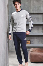 Pigiama uomo tuta invernale Lotto lp6032 grigio caldo cotone