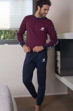 Pigiama uomo Lotto LP6048 caldo cotone bordeaux
