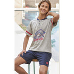 Pigiama ragazzo Lotto LP8025 corto cotone grigio melange