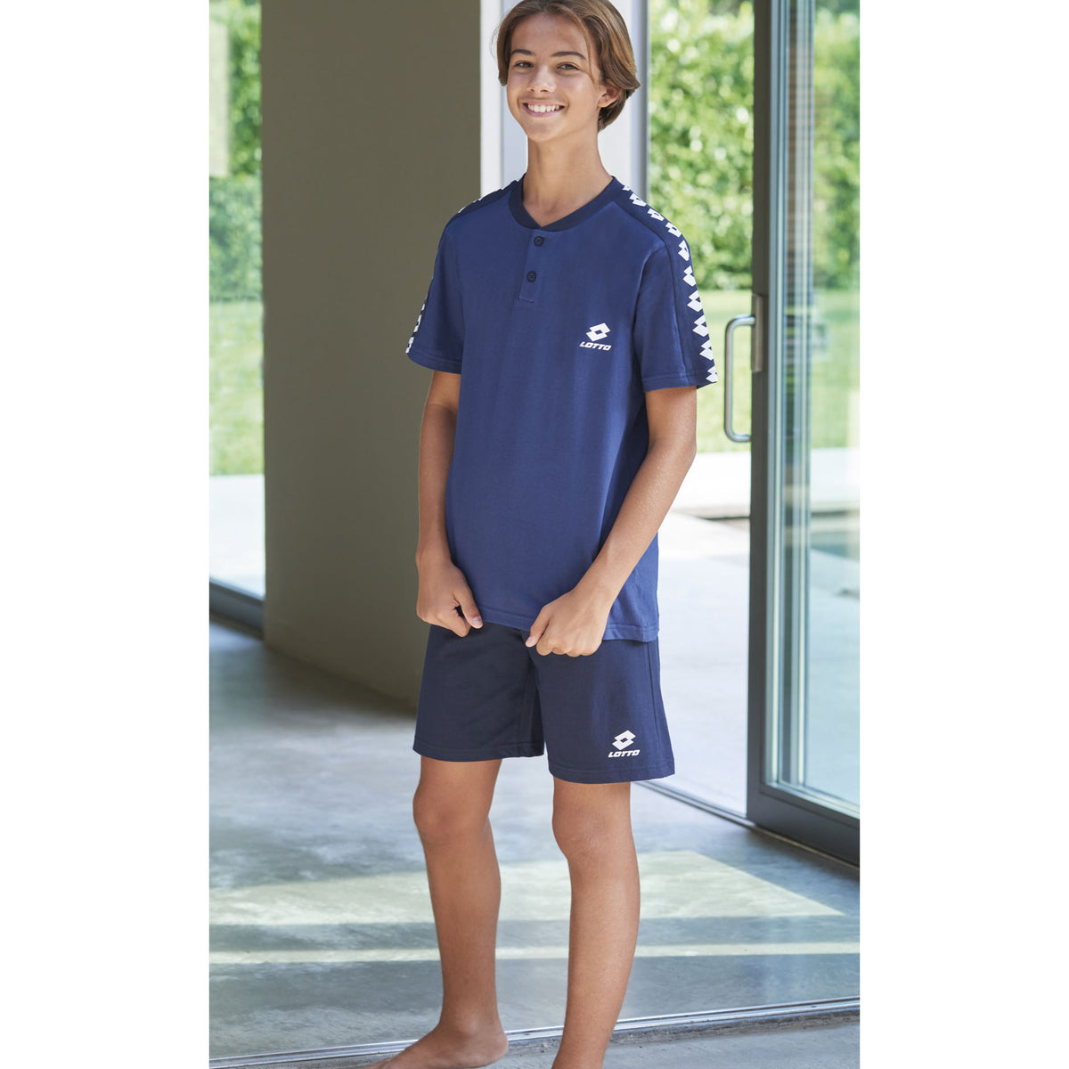 Pigiama ragazzo Lotto LP8029 corto in cotone jeans