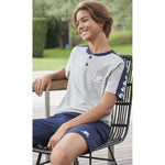 Pigiama ragazzo Lotto LP8029 corto cotone grigio melange