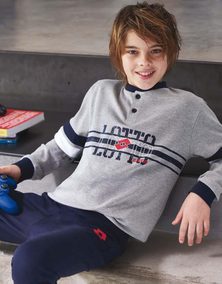 Pigiama tuta bambino Lotto lp9005 grigio caldo cotone