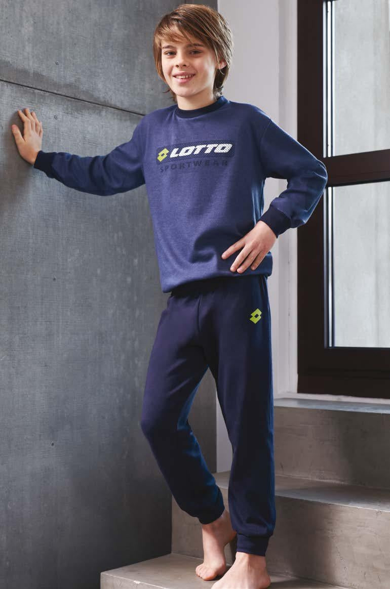 Pigiama bambino tuta Lotto lp9009 caldo cotone blu