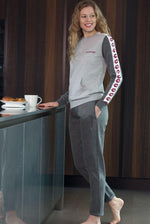 Pigiama donna Lotto LP1026 felpato grigio melange