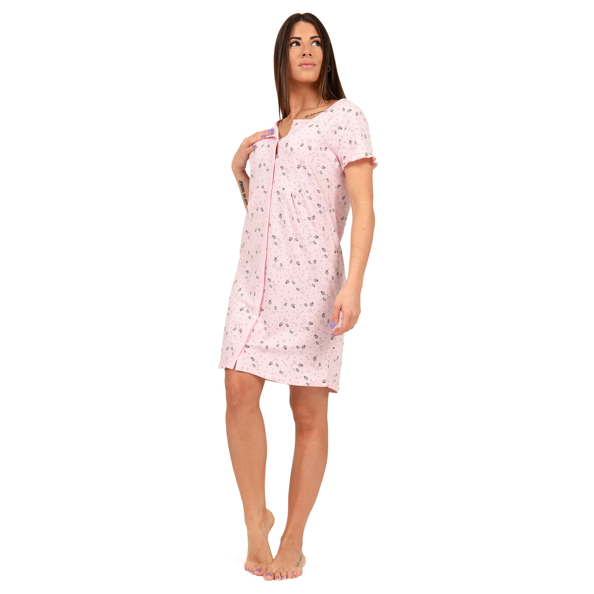 Camicia da notte aperta bottoni Lovable cotone leggero L0D6R