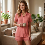 Pigiama donna corto maglia aperta in modal Lovable L0ETH