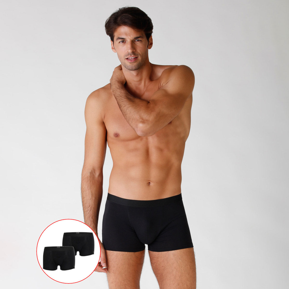 Boxer uomo cotone Lovable LVB uomo L09G4 nero 2 pezzi