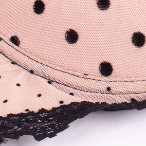 Coordinato Love and Bra balconcino e brasiliana pois 35396 cipria nero