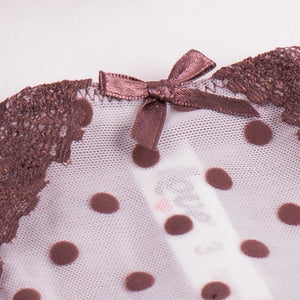 Coordinato Love and Bra balconcino e brasiliana pois 35396 crema pois