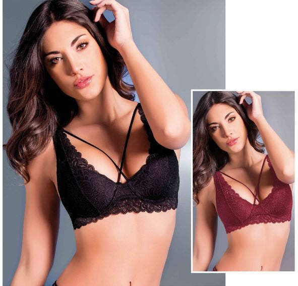 Bralette reggiseno Love and bra e slip pizzo 25098