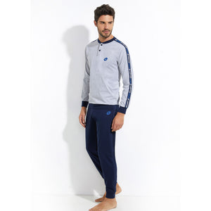 Pigiama uomo cotone leggero sportivo uomo Lotto LP1050 grigio mel.