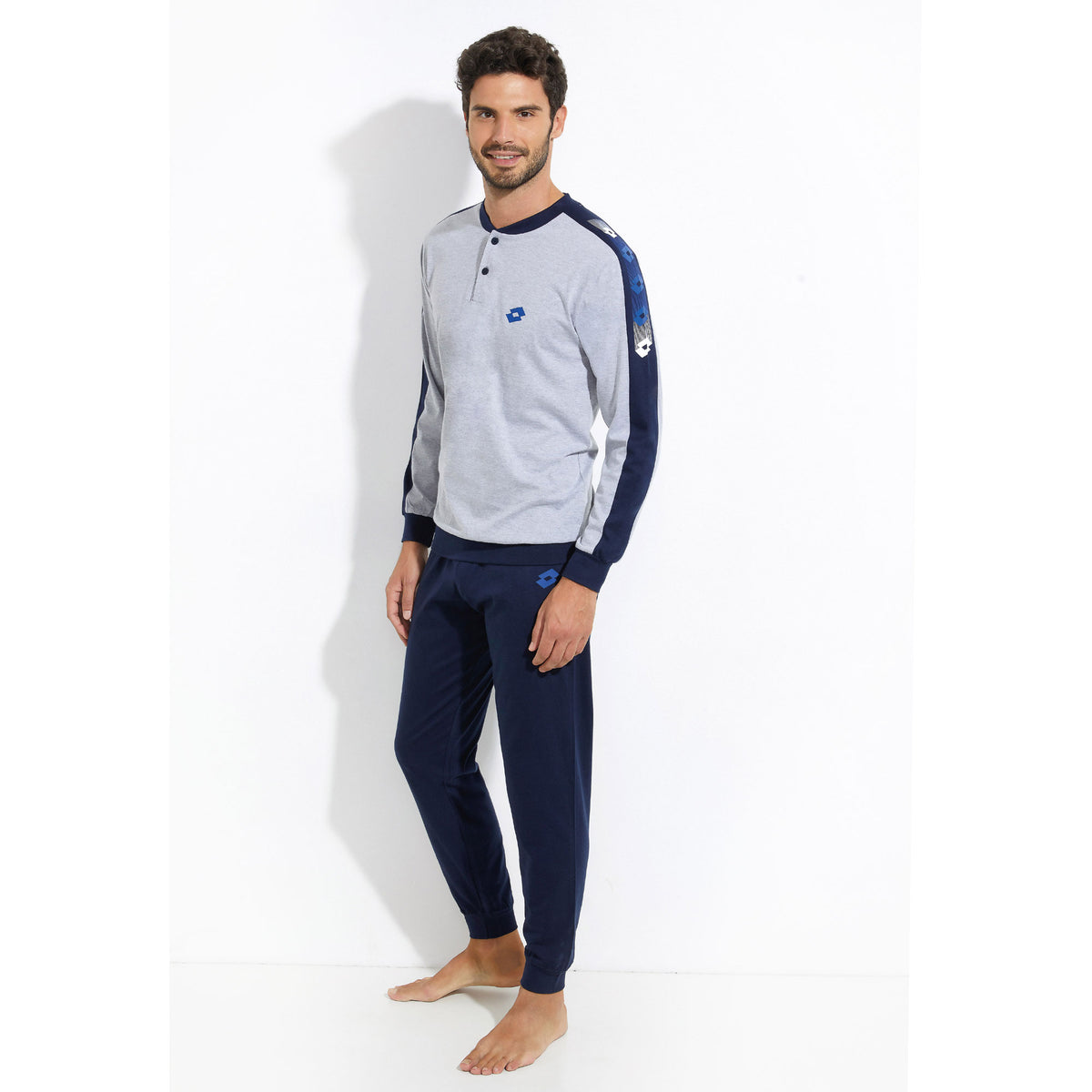 Pigiama uomo Lotto sportivo cotone leggero LP1052 grigio