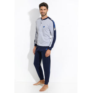 Pigiama uomo Lotto sportivo cotone leggero LP1052 grigio