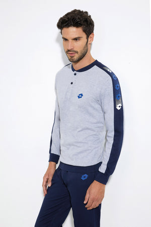Pigiama uomo Lotto sportivo cotone leggero LP1052 grigio