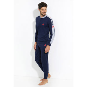 Pigiama uomo Lotto sportivo cotone leggero LP1052 blu