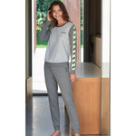 Pigiama donna Lotto LP3030 lungo cotone grigio melange