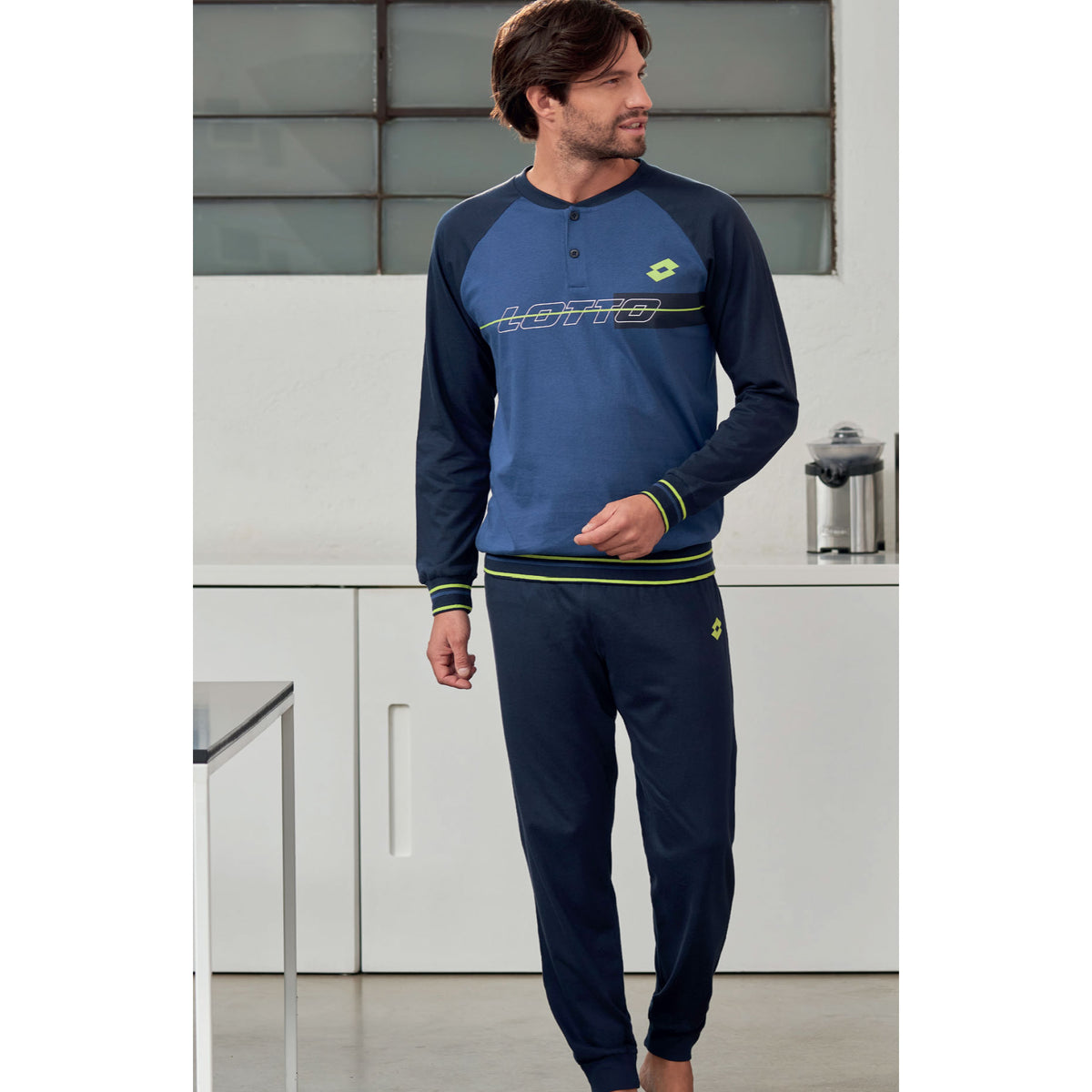 Pigiama uomo Lotto LP4061 lungo cotone jeans