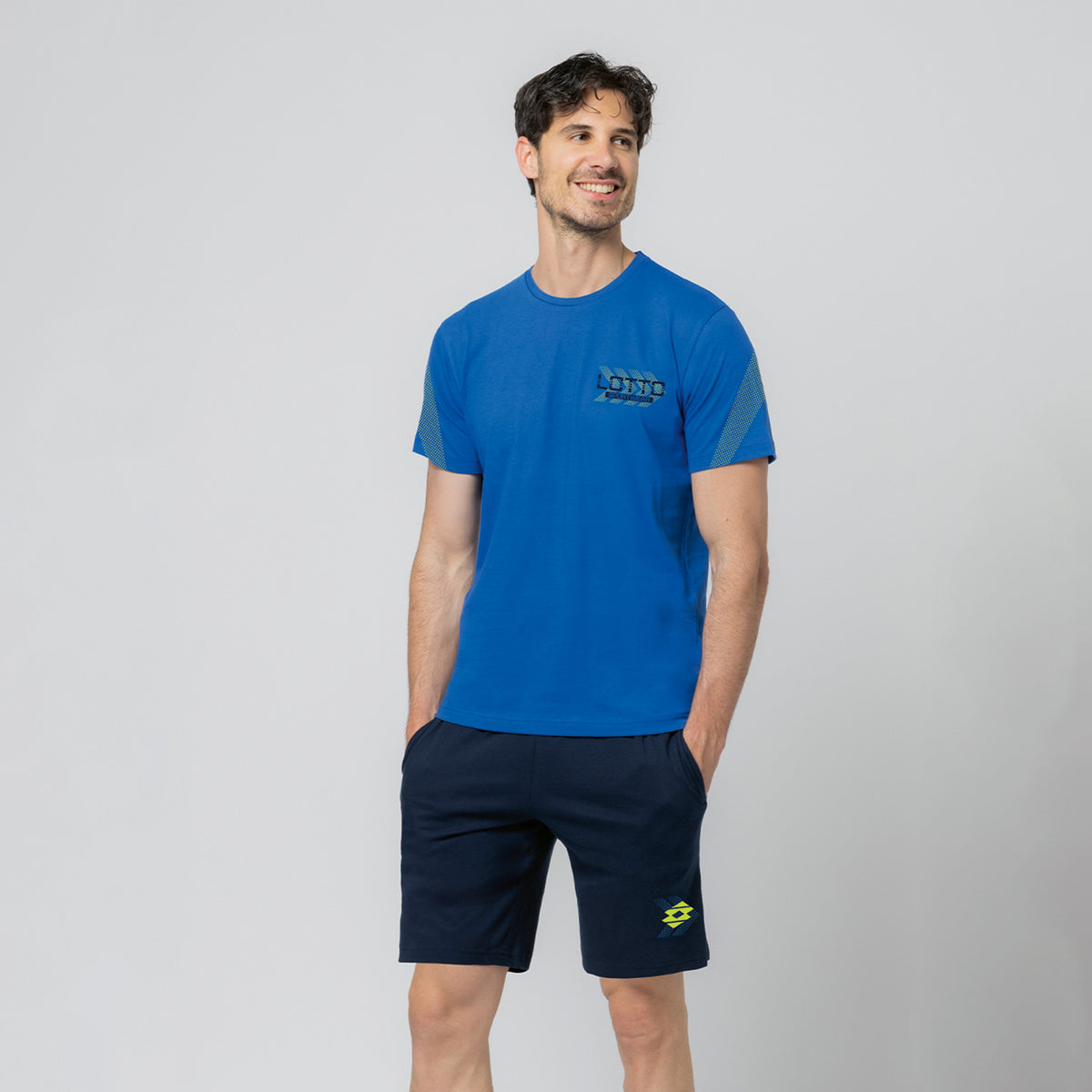Pigiama uomo corto sportivo 100% cotone Lotto LP1248