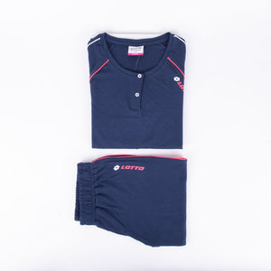 Pigiama donna Lotto LP2040 corto cotone blu