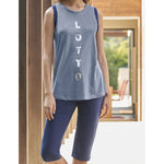 Pigiama ragazza Lotto LP8510 corto cotone denim melange