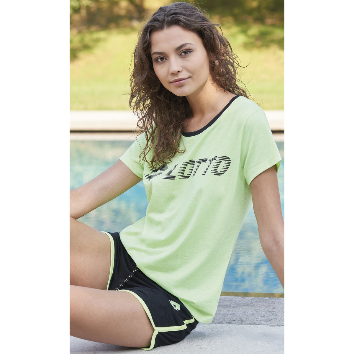 Pigiama donna Lotto LP 2051 manica corta cotone lime