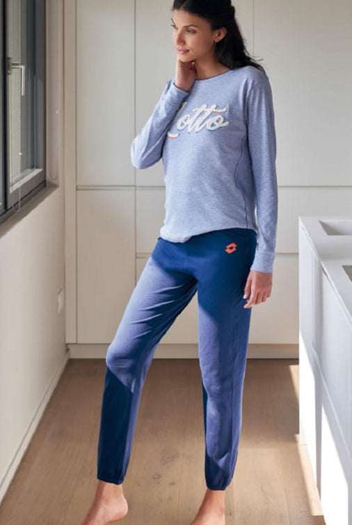 Pigiama donna tuta Lotto lp3017 jeans in cotone