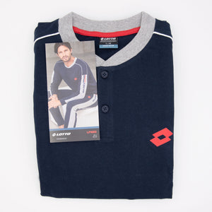 Pigiama uomo Lotto LP4053 cotone blu manica lunga