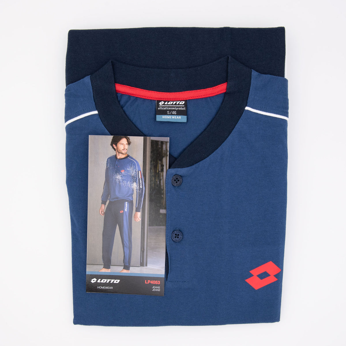 Pigiama uomo Lotto LP4053 cotone jeans manica lunga