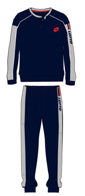 Pigiama uomo Lotto LP4053 cotone blu manica lunga