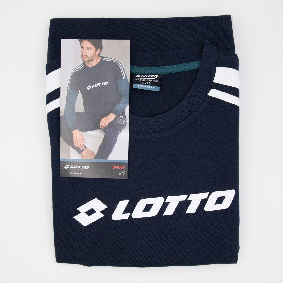 Pigiama uomo Lotto LP4057 lungo cotone blu