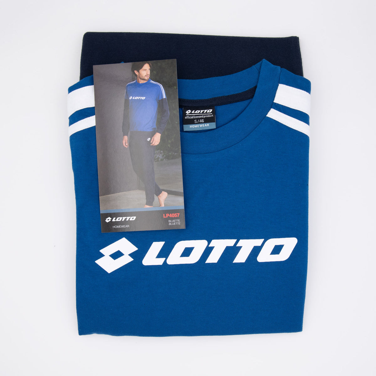 Pigiama uomo Lotto LP4057 lungo cotone bluette